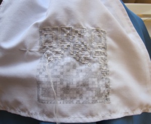 QR embroidery detail