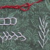 Chain, fly, and feather stitches