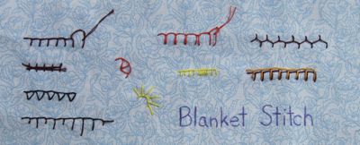 blanket stitch sampler panel