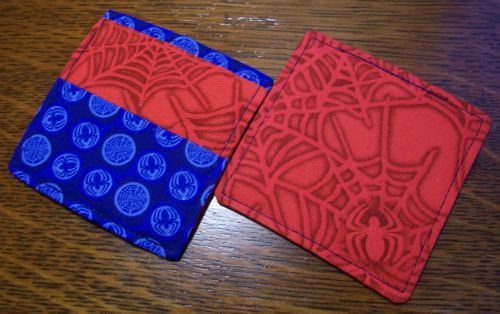 spiderman fabric coasters