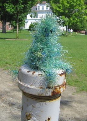 fuzzy guy on a post