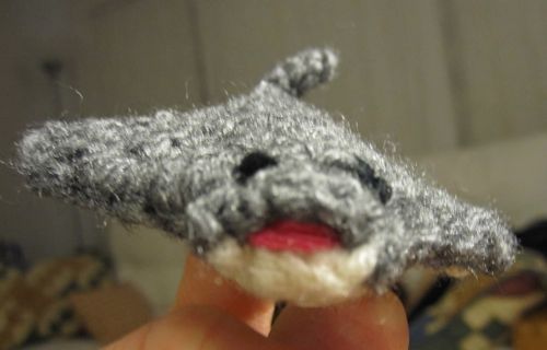 manta ray finger puppet close up