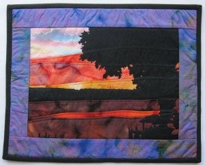 finished landscape quilt