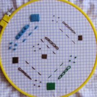embroidery thread comparison sampler