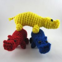 Snouty Hippos in a stack. Get the pattern at revedreams.com/shop/.