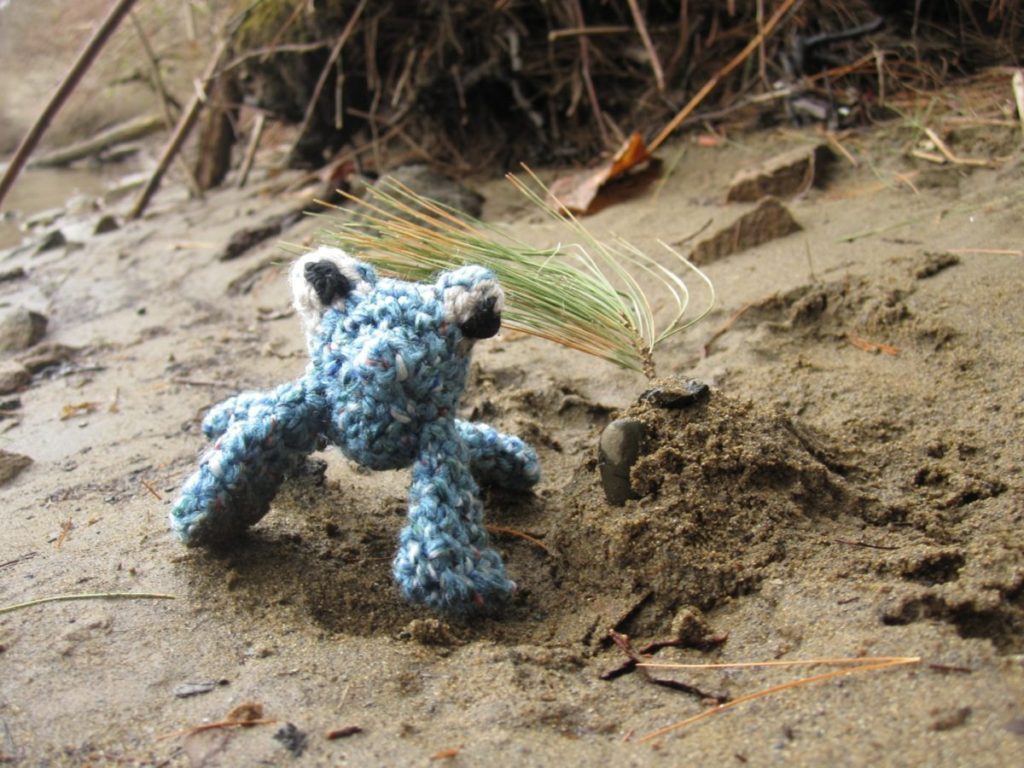 Mud Monster makes a sand castle