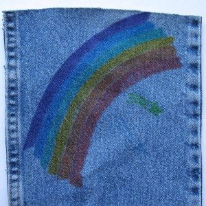 Crayola fabric markers on denim