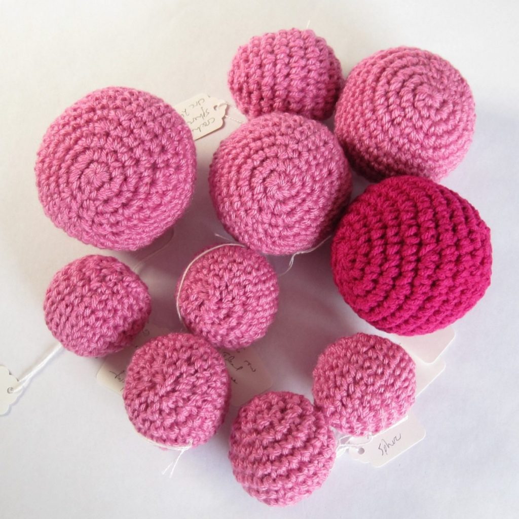 crochet spheres all together