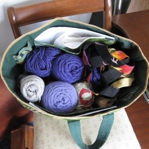 top view of full fabric basket