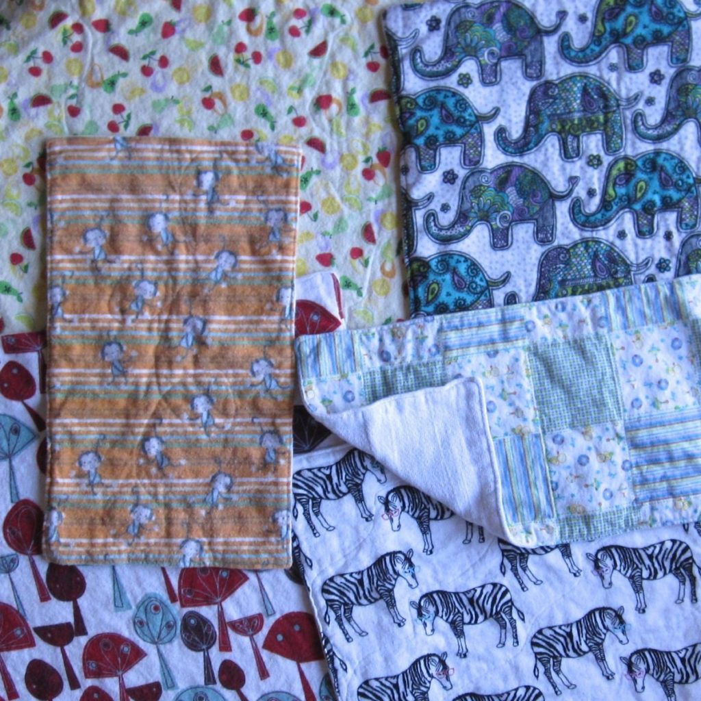 cloth diaper and flannel burp cloths