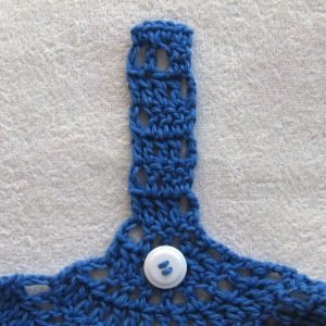crocheted towel top button and flap