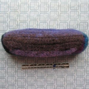 partially felted pencil pouch