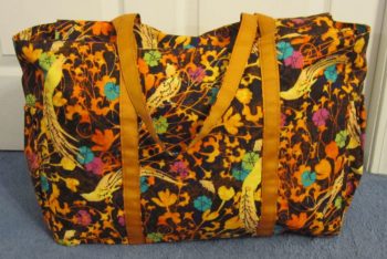 sewn weekender bag from front