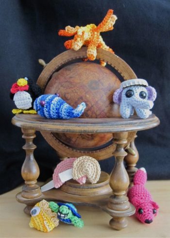 embroidery floss amigurumi animals