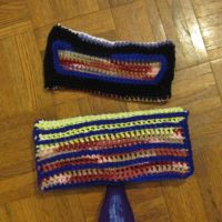 photo of two crochet mop covers