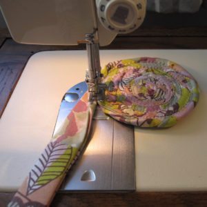 beginning a fabric bowl