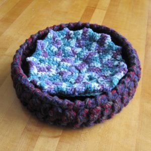 coiled bowl and bobble basket