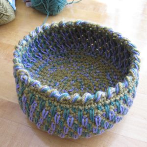 spike-stitch basket interior