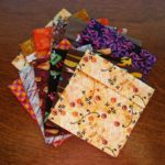a dozen sewn fabric baggies