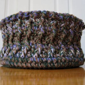 cabled basket from the side