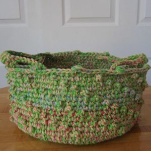 dotted basket from the side