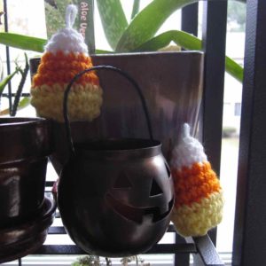 Crocheted candy corn