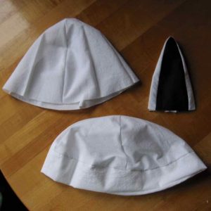 Lamb costume hat and ear muslins