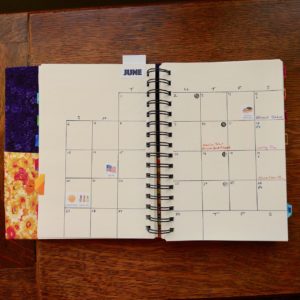 Homemade 2021 planner June month layour
