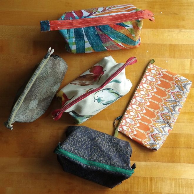 All my recent sewn zippered pouches