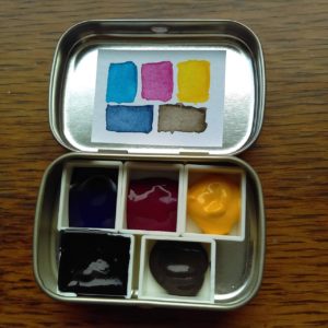 Five-color "cmy palette" with swatches