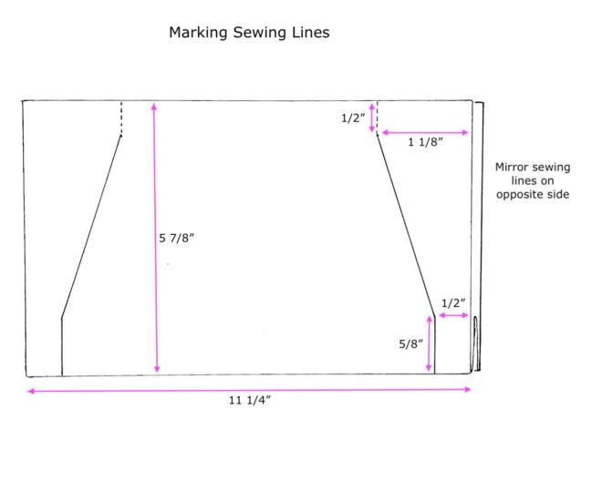 Sewing diagram for marker bag